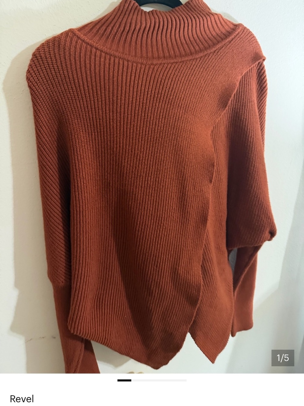 Revel Size XL  Rust Ribbed Turtleneck Sweater
